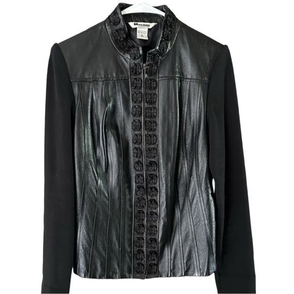 Peter Nygard Jackets & Blazers - Y2K SLEEK VINTAGE Nygard Black Full Zip Leather Jacket Women's Size M 10-12